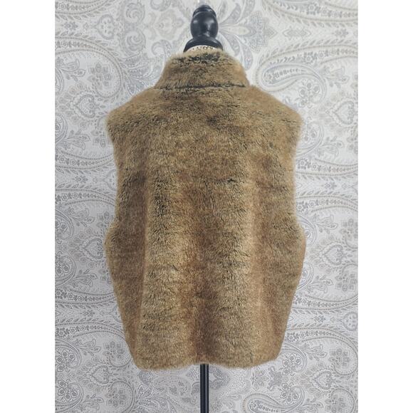 Preston & York women's brown faux fur Vest Size 2XL Mob Wife Bohemian Luxe - Picture 3 of 11